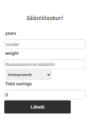 Kokonaissäästöjen Laskuri