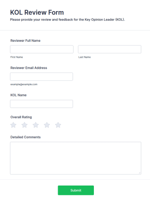 KOL Review Form Template