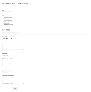 Komitean äänestyslomake Form Template