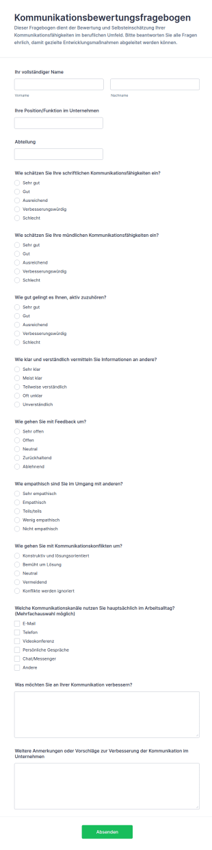 Kommunikationsbewertungsfragebogen