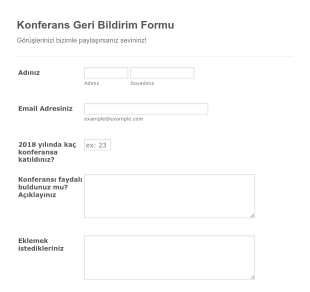 Konferans Geri Bildirim Form Şablonu