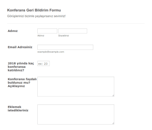 Konferans Geri Bildirim Form Şablonu