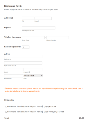Konferans Kaydı Form Şablonu