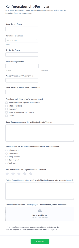 Konferenzbericht Formular