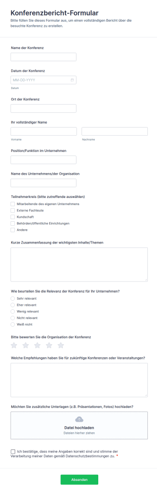 Konferenzbericht Formular