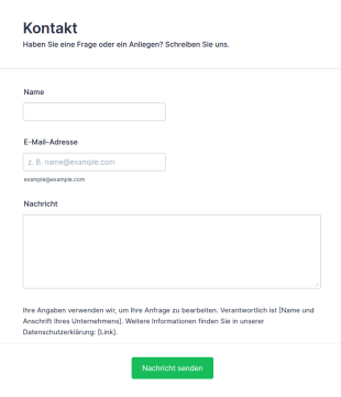 Kontaktformular Für Allgemeine Anfragen