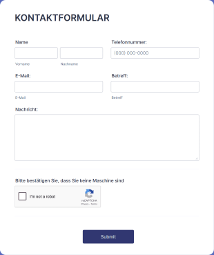 Kontaktformular Mit Spamschutz Form Template