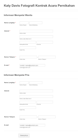 Kontrak Umum Peyelenggara Pernikahan Form Template