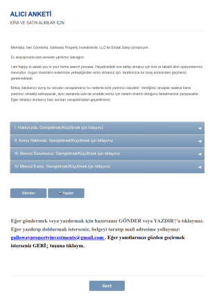 Konut Alıcı Anketi Form Şablonu