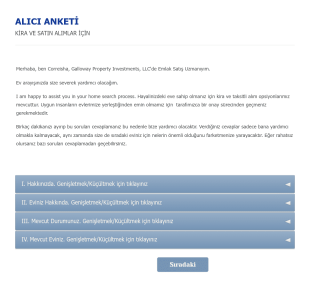 Konut Alıcı Anketi Form Template