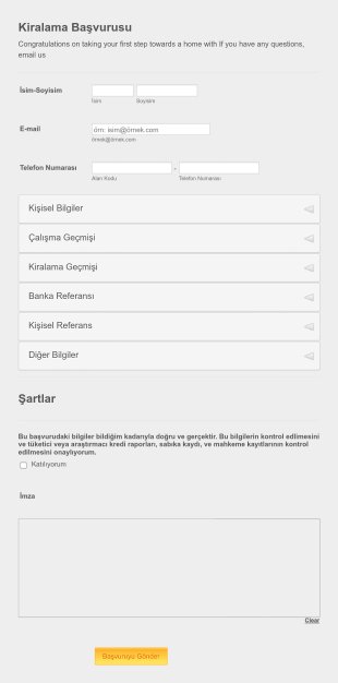 Konut Kiralama Sözleşmesi Form Şablonu