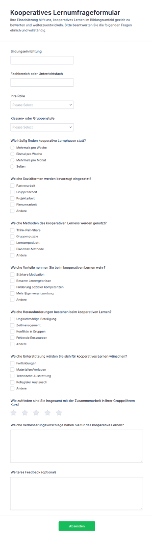 Kooperatives Lernen Umfrage
