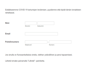 Koronavirus Itsearvointi Terveyslomake