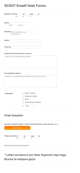 Kreatif İstek Form Şablonu