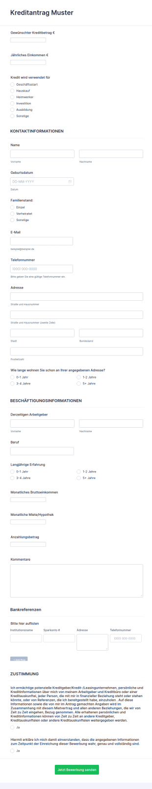 Kreditantrag Muster