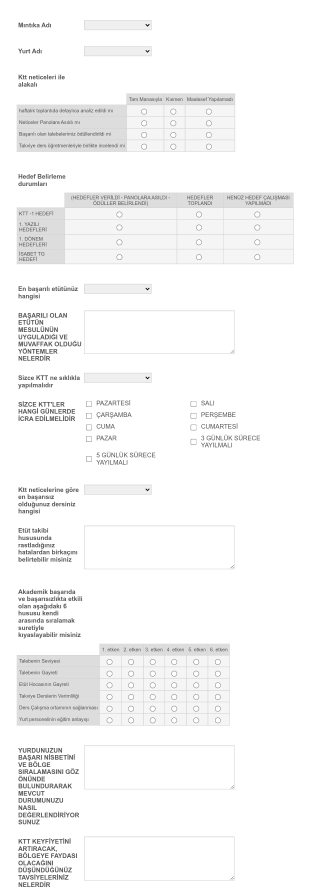 KTT Değerlendirme Form Şablonu