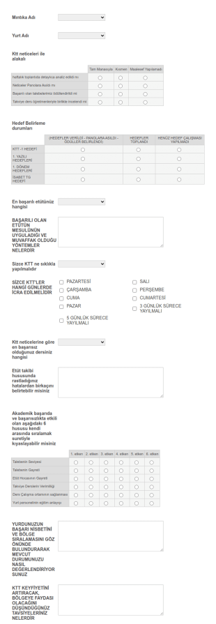 KTT Değerlendirme Form Şablonu