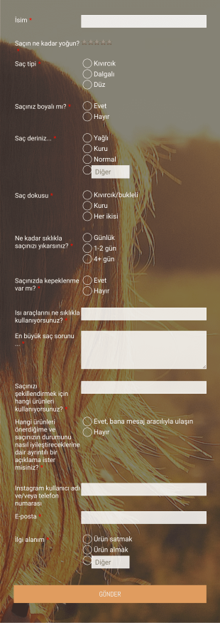 Kuaför Müşteri Anketi Form Şablonu