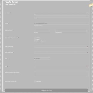 Kuaför Randevu Form Şablonu