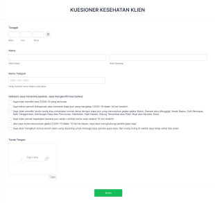 Kuesioner Kesehatan Klien Untuk COVID 19 Form Template