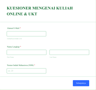 KUESIONER MENGENAI KULIAH ONLINE & UKT