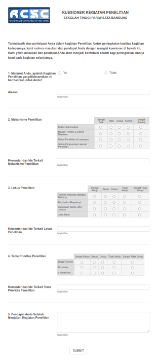 Kuesioner Penelitian