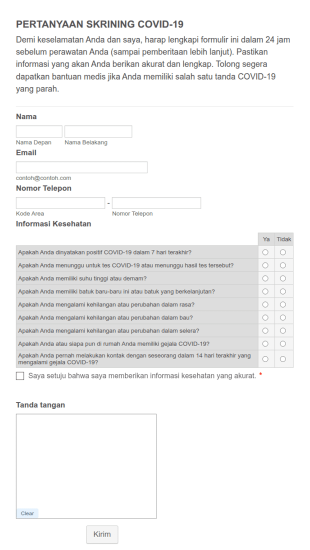 Kuesioner Skrining COVID 19