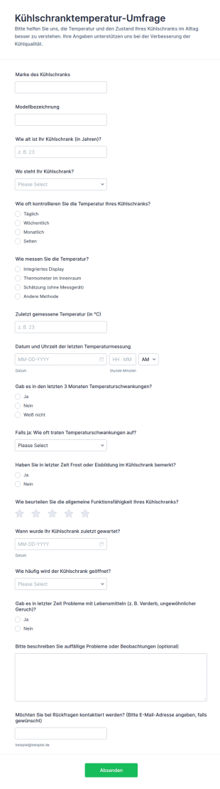 Kühlschranktemperatur Umfrage