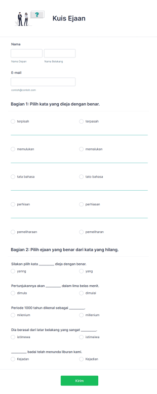 Kuis Ejaan Form Template
