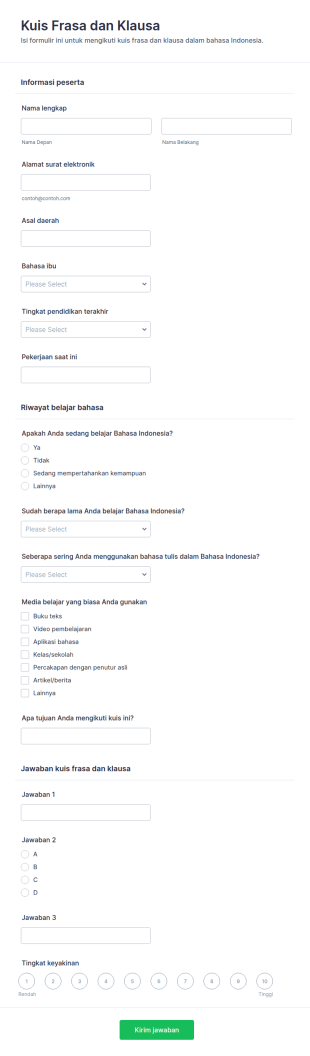 Kuis Frasa Dan Klausa