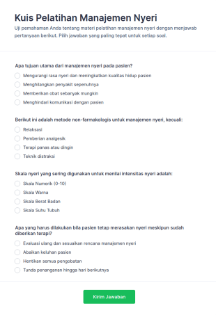 Kuis Pelatihan Manajemen Nyeri