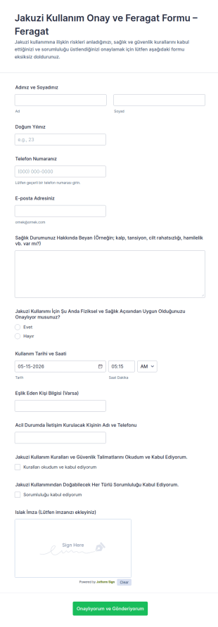 Kullanım İptali Form Şablonu