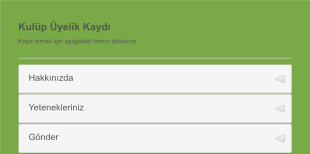 Kulüp Üyeliği Kayıt Form Template