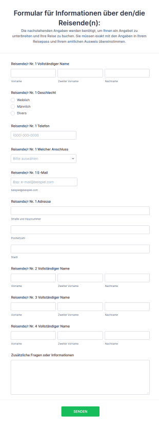 Kunden Passagier Informationen
