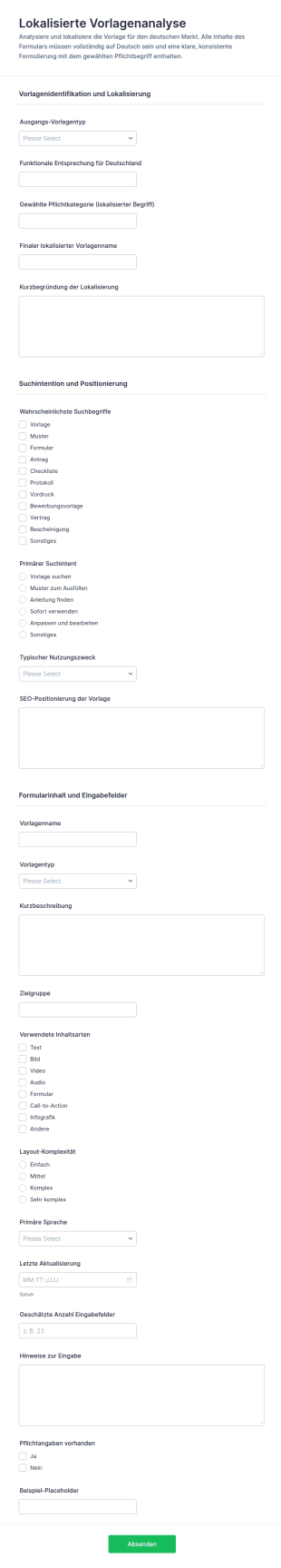 Kundenanruf Log Formular