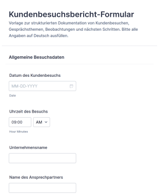 Kundenbesuchsbericht Umfrage