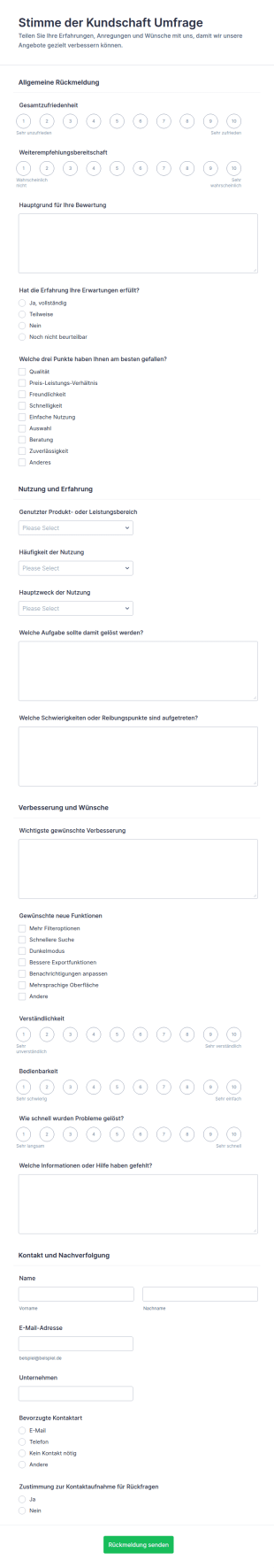 Kundenstimmen Umfrage
