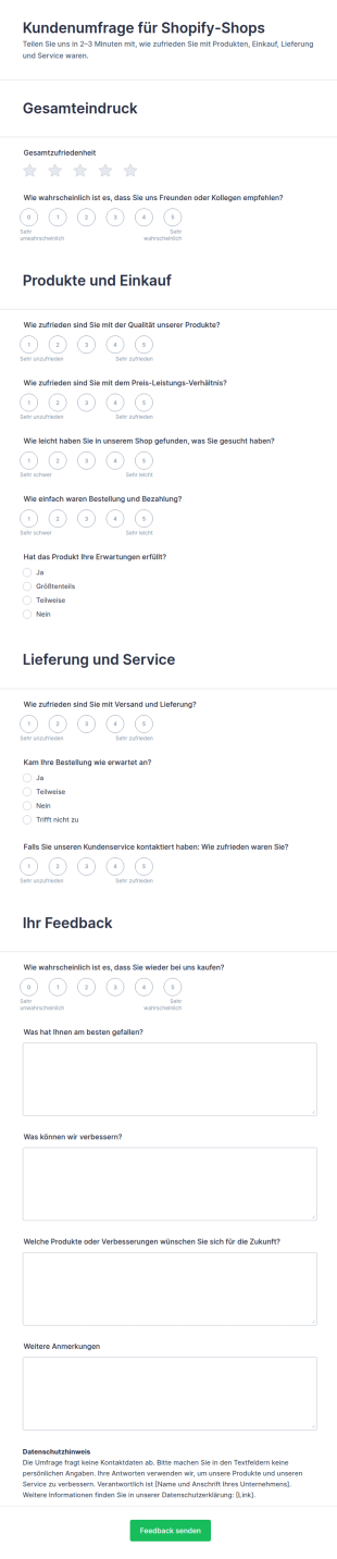 Kundenumfrage Für Shopify Shops