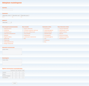 Kuraattorin Muistiinpanot Form Template