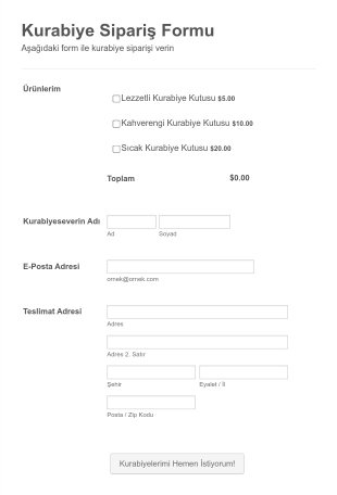 Kurabiye Sipariş Form Template