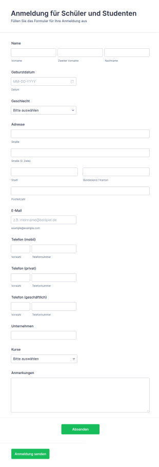 Kurs Anmeldeformular