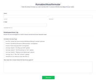 Kursabschlussformular Form Template