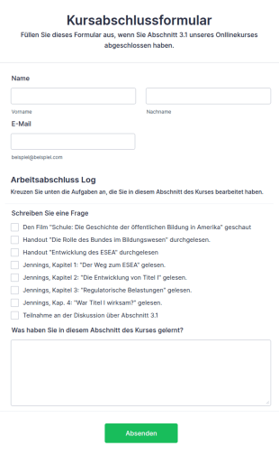 Kursabschlussformular