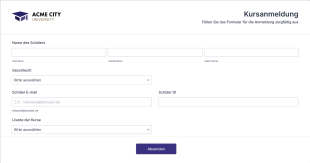 Kursanmeldung Form Template
