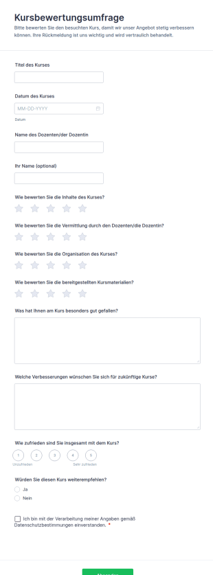 Kursbewertungsumfrage