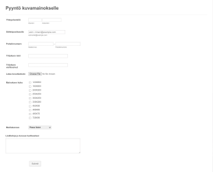 Kuvamainoksen Pyyntölomake Form Template