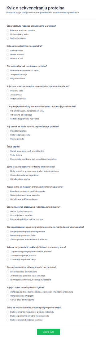 Kviz O Sekvenciranju Proteina