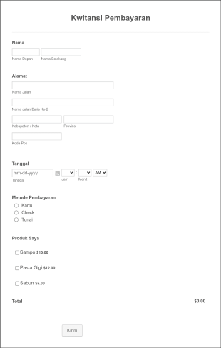 Kwitansi Pembayaran Form Template