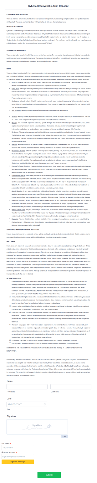 Kybella Consent Form Template
