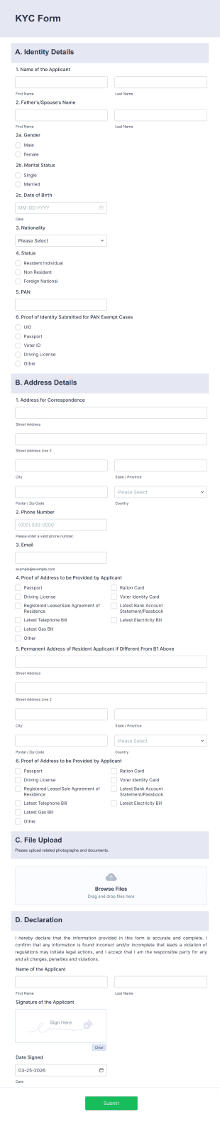 KYC Form Template